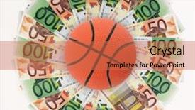  Presentation with march madness basketball final hoop - Audience pleasing slide deck consisting of lottery ball - basketball and money backdrop and a coral colored foreground