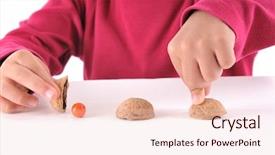  Presentation with two cute sisters playing - Audience pleasing PPT theme consisting of lottery ball - cute boy playing traditional shell backdrop and a lemonade colored foreground
