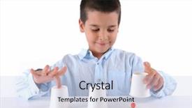  Presentation with shell - Colorful slide deck enhanced with lottery ball - cute boy playing traditional shell backdrop and a light blue colored foreground