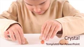  Presentation with shell - Audience pleasing PPT layouts consisting of lottery ball - cute boy playing traditional shell backdrop and a lemonade colored foreground