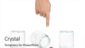  Presentation with shell - PPT theme consisting of lottery ball - hand and shell game background and a white colored foreground