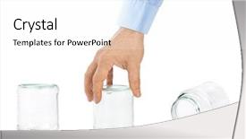  Presentation with lottery ball - Amazing slide deck having lottery ball - hand and shell game backdrop and a white colored foreground