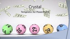  Presentation with lottery - Theme with lottery ball - lot of money throwing background and a light gray colored foreground