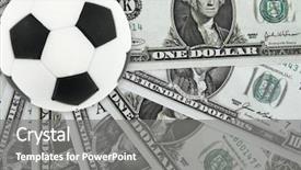  Presentation with betting soccer - Theme consisting of lottery ball - soccer and money background and a gray colored foreground