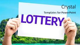  Presentation with lottery - Cool new PPT theme with lottery card with a beach backdrop and a arctic colored foreground
