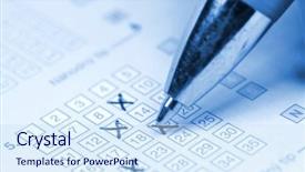  Presentation with lottery - Audience pleasing theme consisting of lottery sheet close-up backdrop and a sky blue colored foreground