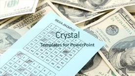  Presentation with lottery ticket - Slides enhanced with lottery ticket and money close background and a cool aqua colored foreground