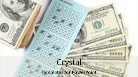  Presentation with lottery ticket - Slides featuring lottery ticket and money isolated on white background and a soft green colored foreground