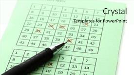  Presentation with lottery ticket - Presentation theme featuring lottery ticket and pen isolated on white background and a soft green colored foreground