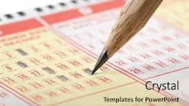  Presentation with ticket - Slide set with lottery ticket and pencil background and a lemonade colored foreground