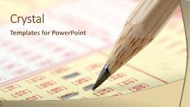  Presentation with lottery ticket - Beautiful presentation featuring lottery ticket and pencil backdrop and a cream colored foreground
