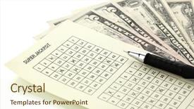  Presentation with lottery ticket - Slide set with growth process strategy success vision increase concept background and a gray colored foreground