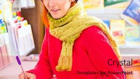  Presentation with ticket - Colorful slide set enhanced with lotto store playing lottery backdrop and a red colored foreground