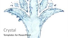  Presentation with white lotus flower - Presentation with lotus flower made of water splash on the white background background and a white colored foreground