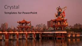  Presentation with vietnam culture popular tourist destination - PPT layouts having lotus-lake-is-an-artificial background and a coral colored foreground