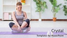  Presentation with lotus - Beautiful theme featuring lotus pose meditating in spa backdrop and a  colored foreground