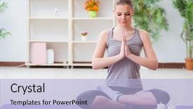  Presentation with lotus - Slide set consisting of lotus pose meditating in spa background and a  colored foreground