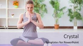  Presentation with lotus - Amazing PPT layouts having lotus pose meditating in spa backdrop and a light blue colored foreground