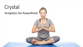  Presentation with exercise mat - PPT theme featuring lotus pose on mat background and a white colored foreground