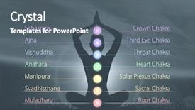  Presentation with buddhism - Presentation design having lotus position colored chakra background and a gray colored foreground