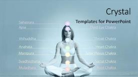  Presentation with lotus - Presentation theme enhanced with lotus position colored chakra background and a light blue colored foreground