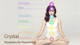  Presentation with buddhism - Slide set with lotus position colored chakra background and a lemonade colored foreground