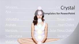  Presentation with woman body - Amazing presentation theme having lotus position colored chakra backdrop and a sky blue colored foreground