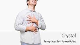  Presentation with glasses - Slide deck having loud because funny crazy joke background and a white colored foreground