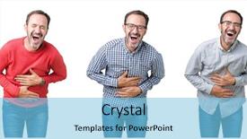  Presentation with collage - Audience pleasing PPT theme consisting of loud because funny crazy joke backdrop and a  colored foreground