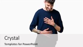  Presentation with little man baby - Slide set enhanced with loud because funny crazy joke background and a  colored foreground