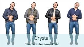  Presentation with man looking up happy - Beautiful slides featuring loud because funny crazy joke backdrop and a  colored foreground