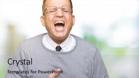  Presentation with bussines - Beautiful slide set featuring loud because funny crazy joke backdrop and a  colored foreground