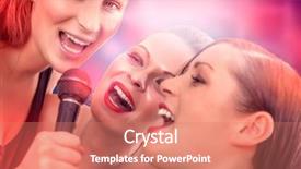  Presentation with bar - Slides with loud singing girls in karaoke background and a coral colored foreground