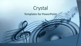  Presentation with music note - Beautiful slides featuring loud speaker and music notes backdrop and a sky blue colored foreground