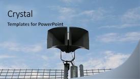  Presentation with speakers - Amazing slide set having loud speakers at the races backdrop and a  colored foreground