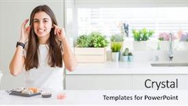  Presentation with asian music - Slides featuring loudness - wide angle picture of beautiful background and a white colored foreground