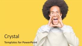  Presentation with african american church - Beautiful slide deck featuring loudness - young african american man backdrop and a  colored foreground