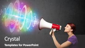  Presentation with cute - Slides featuring loudspeaker and colorful energy beam background and a  colored foreground
