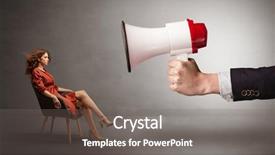  Presentation with simple art elegant - Beautiful presentation theme featuring loudspeakers - elegant sexy model sitting opposite backdrop and a gray colored foreground