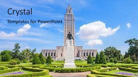  Presentation with capitol - PPT layouts enhanced with louisiana state capitol in baton background and a light blue colored foreground