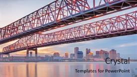  Presentation with new orleans - Theme having bridge over the mississippi river background and a light blue colored foreground