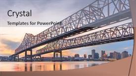  Presentation with new orleans - Audience pleasing slide set consisting of infrastructure water - new orleans louisiana usa backdrop and a light blue colored foreground