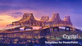  Presentation with new orleans - PPT layouts featuring louisiana usa at crescent city background and a navy blue colored foreground