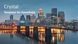  Presentation with kentucky - Cool new theme with louisville-kentucky-usa-downtown-skyline backdrop and a teal colored foreground