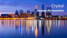  Presentation with kentucky - Amazing slide deck having louisville-kentucky-usa-skyline backdrop and a cobalt blue colored foreground