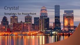  Presentation with kentucky - Slide set featuring louisville-kentucky-usa-skyline background and a ocean colored foreground