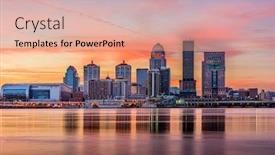  Presentation with kentucky - Colorful slide set enhanced with louisville kentucky usa skyline on the river backdrop and a coral colored foreground