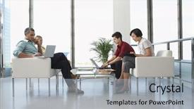  Presentation with waiting room - Cool new PPT layouts with sao bento train station backdrop and a ocean colored foreground