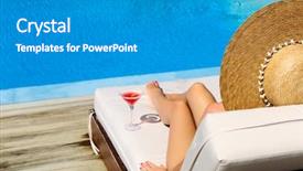  Presentation with sensuality woman black angel relaxing - PPT theme featuring lounge - woman in hat relaxing background and a gray colored foreground