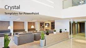  Presentation with bullseye center goal success business - Cool new slide set with lounge and library at modern backdrop and a light gray colored foreground